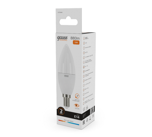 Лампа светодиодная LED Elementary Свеча 12W 880lm E14 3000K  33112  Gauss