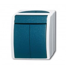 Кнопка 2-ая, НОК, с 2-мя раздельными цепями, IP44, для открытого монт., серия ocean, цвет серый/сине-зелёный  1484-0-0374   2CKA001484A0374  ABB