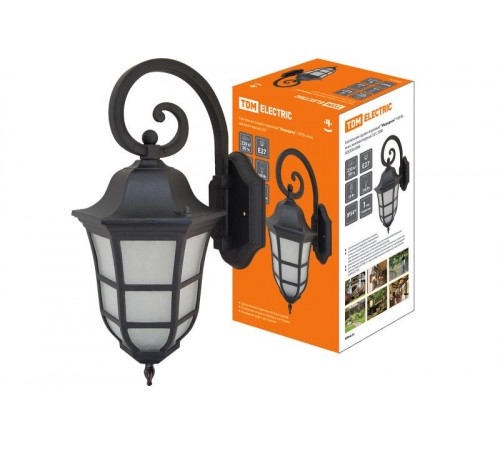 Светильник садово-парковый НБУ Меридиан 100Вт ЛН/КЛЛ/LED Е27 IP54 вниз, матовое/черный  SQ0330-0096  TDM