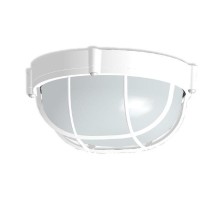 Светильник для ЖКХ под лампу "Банник" 1302 Круг малый НПП 03-60-014 60Вт E27 IP65 матовый /корпус с решеткой белый ГИ  1005500936  Элетех