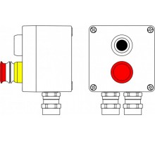 Ex пост управления из алюминия; 1Ex d e IIC T6 Gb X / Ex tb IIIB T80°CDb X / IP66; Аварийная кнопка красная, 1NC/1NO -1 шт; Кнопка черная,1NC/1NO -1 ш