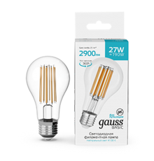 Лампа светодиодная   Basic Filament А70 27W 2900lm 4100К Е27 LED 1/10/40  40712272  Gauss