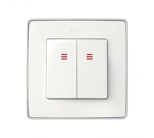 Simon 82 Клавиши (2 шт) для двухклавишного выключателя с подсветкой, S82, S82N, S82 Detail, белый  82025-30  Simon