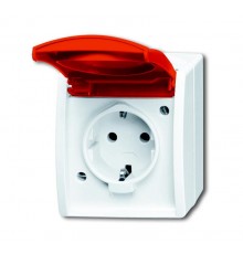 Розетка SCHUKO IP44 SM,кр.крыш,ocean,бел  2083-0-0839   2CKA002083A0839  ABB