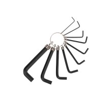 Набор ключей имбусовых HEX 1,5-10 мм, CrV, 10 шт., оксидированные, на кольце  KR-12-5201  Kranz