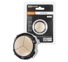 Выключатель 3-кл. 16А 250В проходной кнопочный механизм шампань, "Байкал"   SQ1819-0527  TDM