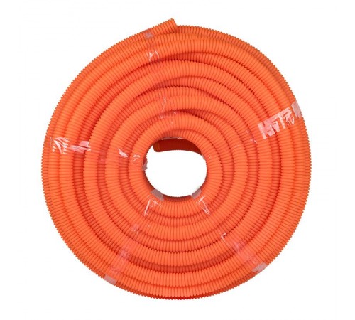Труба гибкая гофрированная ПНД 25мм с протяжкой Plast (75м) оранжевый  tpnd-25-o  EKF