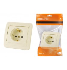 Розетка 2П+З 16А сл. кость "Валдай"  SQ1804-0108  TDM