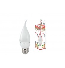 Лампа светодиодная WFC37-7 Вт-230 В -3000 К-E27 (свеча на ветру) Народная  SQ0340-1546  TDM