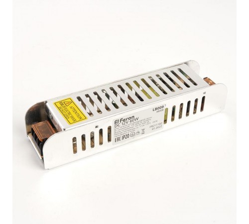 Трансформатор электронный для светодиодной ленты 60W 12V (драйвер), LB009  48008  FERON