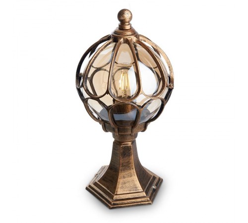 Светильник садово-парковый PL3704 круглый на постамент 60W 230V E27, черное золото  11364  Feron