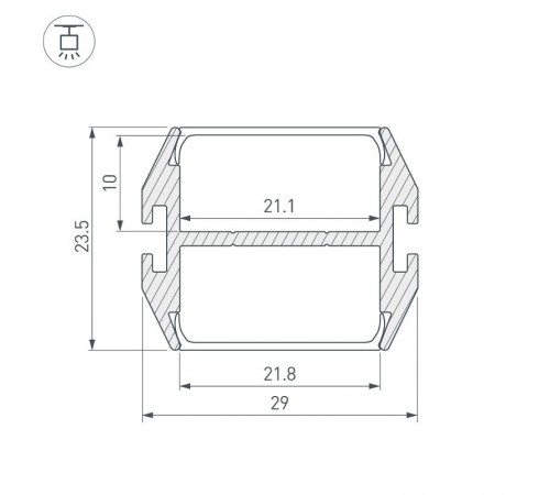 Профиль PLS-LOCK-DUAL-2000 ANOD (arlight, Алюминий)  032864  Arlight