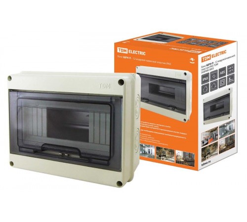 Бокс пластиковый навесной ЩРН-П-12 модулей IP65  SQ0908-0003  TDM