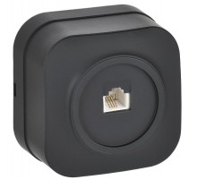 GLORY Розетка телефонная RJ11 о/у РТ20-ХЧм черный матовый  ETH10-K02M  IEK