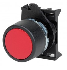 Кнопка плоская прозрачная без фиксации, красная  ABHLR1  DKC