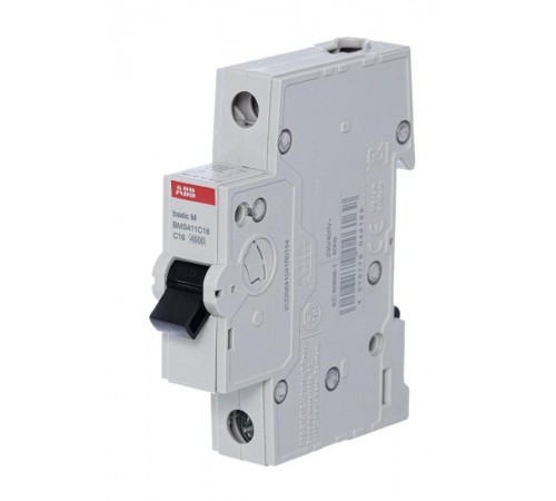 Выключатель автоматический однополюсный BMS411C16 16А C 4,5кА (BMS411C16)  2CDS641041R0164  ABB