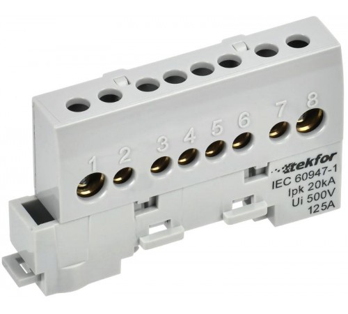 TEKFOR Шина L "фаза" изолированная на универсальном держателе 8х12-8-Ср  TF-NN20-08-KL-K03  IEK