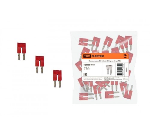 Перемычка для ЗКБ 2,5мм2 2PIN (упак. 25 шт.)  SQ0822-0060  TDM