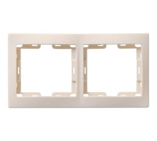 КВАРТА Кремовый Рамка 2-местная горизонтальная РГ-2-ККм  EMK20-K33-DM  GENERICA