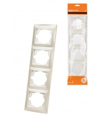 Рамка 4-х постовая вертикальная перламутр "Лама"  SQ1815-0835  TDM