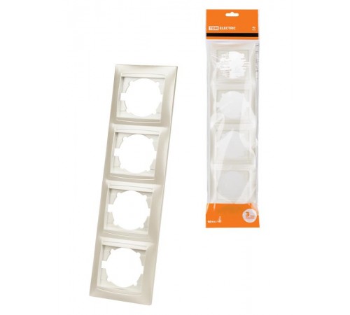 Рамка 4-х постовая вертикальная перламутр "Лама"  SQ1815-0835  TDM