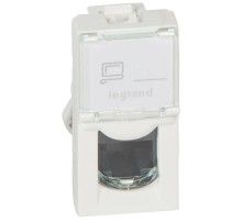 Розетка Mosaic 1М RJ45 UTP кат 5е бел  076551  Legrand