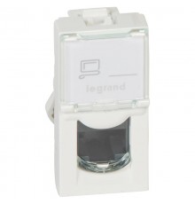 Розетка Mosaic 1М RJ45 UTP кат 5е бел  076551  Legrand