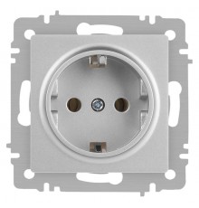 Розетка Intro Accent 6-202-03 2P+E Schuko, 16А-250В, IP20, СУ, алюминий  Б0063686  Intro