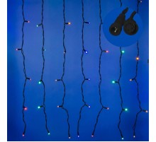 Занавес светодиодный  с эффектом мерцания, ULD-C2030-240/TBK MULTI IP67  3х2м соед. 240 диодов. мультиколор. шнур черный  UL-00003937  Uniel