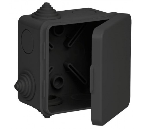 Коробка расп. КМ41238 80х80х50мм о/к IP54 7 вв. черная   UKO31-080-080-050-K02-54  IEK