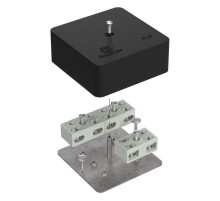 Коробка огнестойкая разветвительная для кабель-канала 40-0450-FR6.0-4-6-Р Е15-Е60 RAL9005 75х75х30 (87 шт/кор) черная  40-0450-9005-FR6.0-4-6-Р  Про