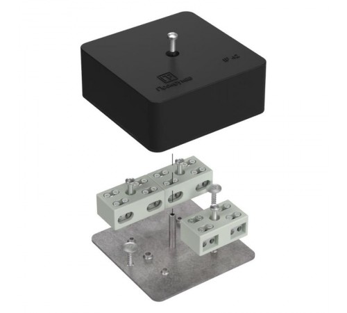 Коробка огнестойкая разветвительная для кабель-канала 40-0450-FR6.0-4-6-Р Е15-Е60 RAL9005 75х75х30 (87 шт/кор) черная  40-0450-9005-FR6.0-4-6-Р  Про