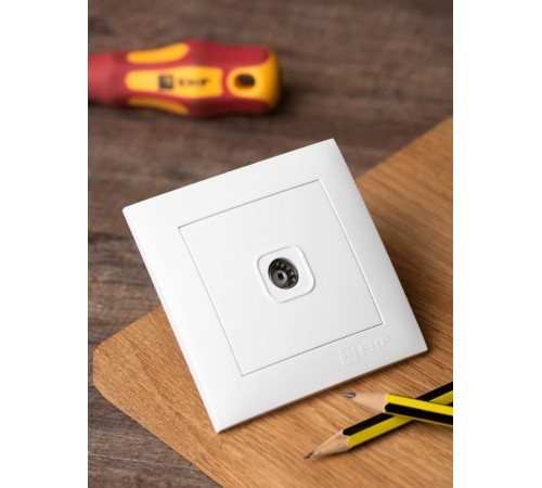 Валенсия розетка телевизионная 1-местная 75Ом 5-862МГц белая EKF PROxima   EWA00-027-10   EKF