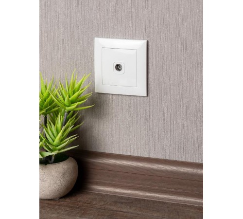 Валенсия розетка телевизионная 1-местная 75Ом 5-862МГц белая EKF PROxima   EWA00-027-10   EKF