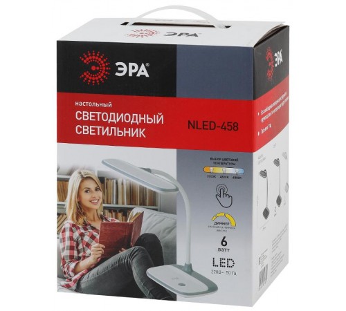 Светильник настольный светодиодный NLED-458-6W-W белый наст.  Б0028457  ЭРА