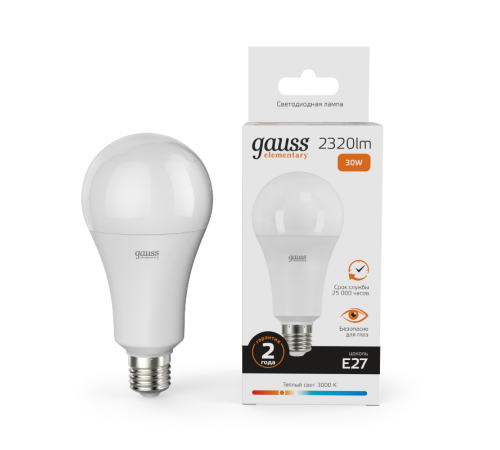 Лампа светодиодная LED Elementary A67 30W E27 2320lm 3000K  73219  Gauss