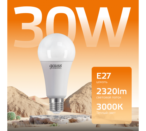 Лампа светодиодная LED Elementary A67 30W E27 2320lm 3000K  73219  Gauss