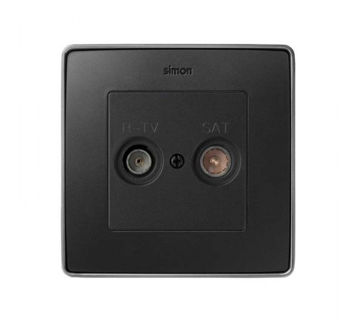 Simon 82 Накладка для спутниковых радио-телевизионных розеток, S82, S82N, 82 Detail, графит  82097-38  Simon