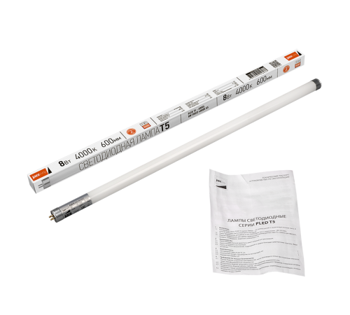 Лампа светодиодная PLED T5 - 600GL 8w FROST 4000K 230V/50Hz (стекло)  .5016033  Jazzway