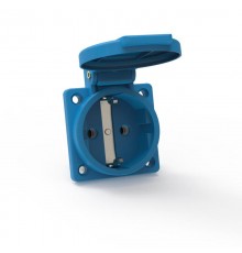 Розетка встраиваемая Schuko 16A 3p 250V IP54,QC синяя 71099 I 71099-Bals I Bals