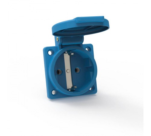 Розетка встраиваемая Schuko 16A 3p 250V IP54,QC синяя 71099 I 71099-Bals I Bals