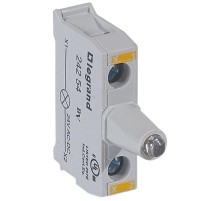 Блок со встроенным светодиодом для головок - Osmoz - для кнопочных постов - 24В~/= - желтый  024254  Legrand