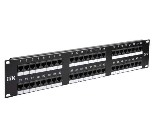 2U патч-панель кат.5Е UTP, 48 портов (Dual)  PP48-2UC5EU-D05  ITK