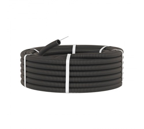 Труба гибкая гофрированная ПНД 20мм с протяжкой лёгкая (100м) чёрный  71720  DKC