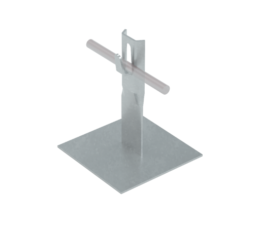 Приклееваемый держатель зажимной для прутка D5-8 мм без отверстий в основании H150 мм HD  PDZBO-H150-D5-8 HD  КМ - профиль