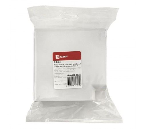 Поворот 90 гр. (105х50) (2 шт) C-Line Белый  abw-105-50x2  EKF