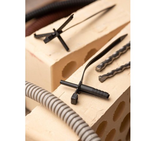 Хомут дюбельный черный (7х150) (50шт.) EKF PROxima  plc-nst-7.2x150b  EKF