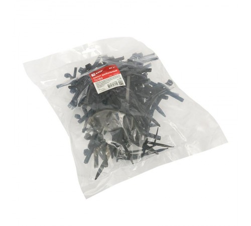 Хомут дюбельный черный (7х150) (50шт.) EKF PROxima  plc-nst-7.2x150b  EKF