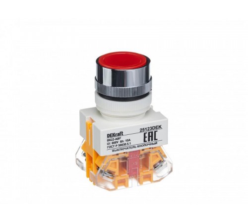 Выкл. кноп. с фикс. ABF 22 мм кр. 220В ВK-22   25123DEK  DEKraft