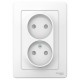 Blanca Белый С/У Розетка 2-ая без заземления со шторками, 16А, 250В  BLNRS000121  SE